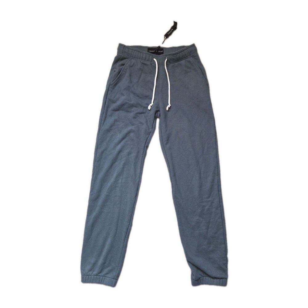 NWT Edgar + Ash Blue Gray Drawstring Jogger Sweatpants Cotton Blend Size S